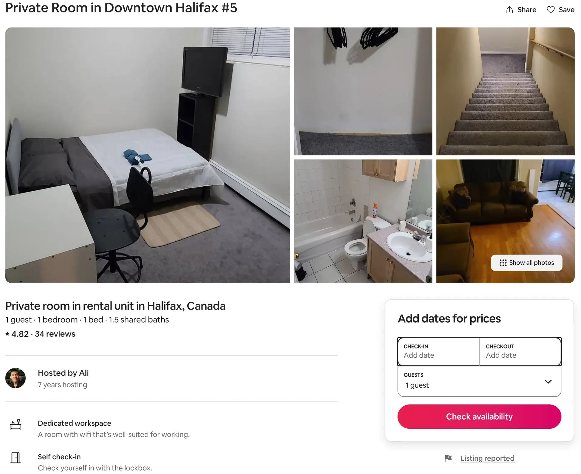 The Airbnb mice host’s listing availability became none