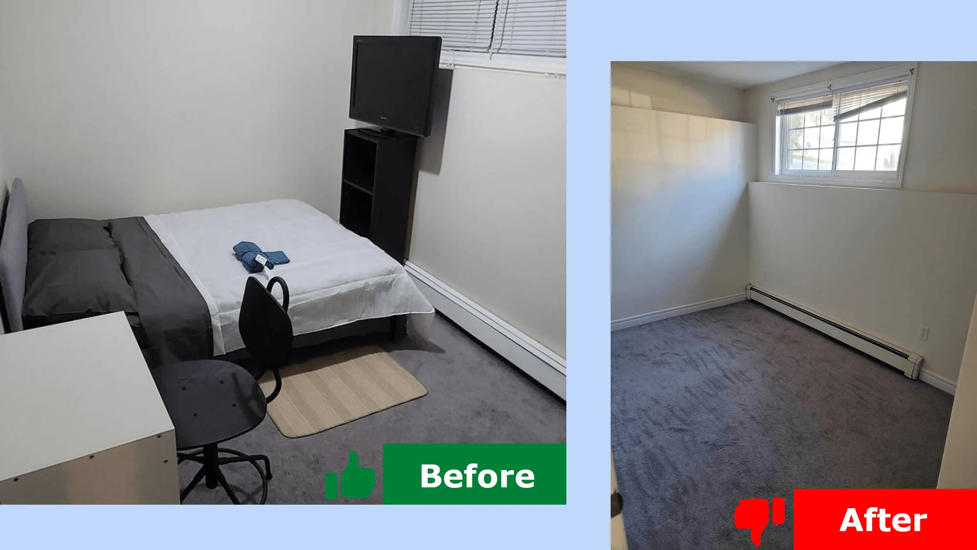 The Airbnb mice host’s listing comparison, before vs after