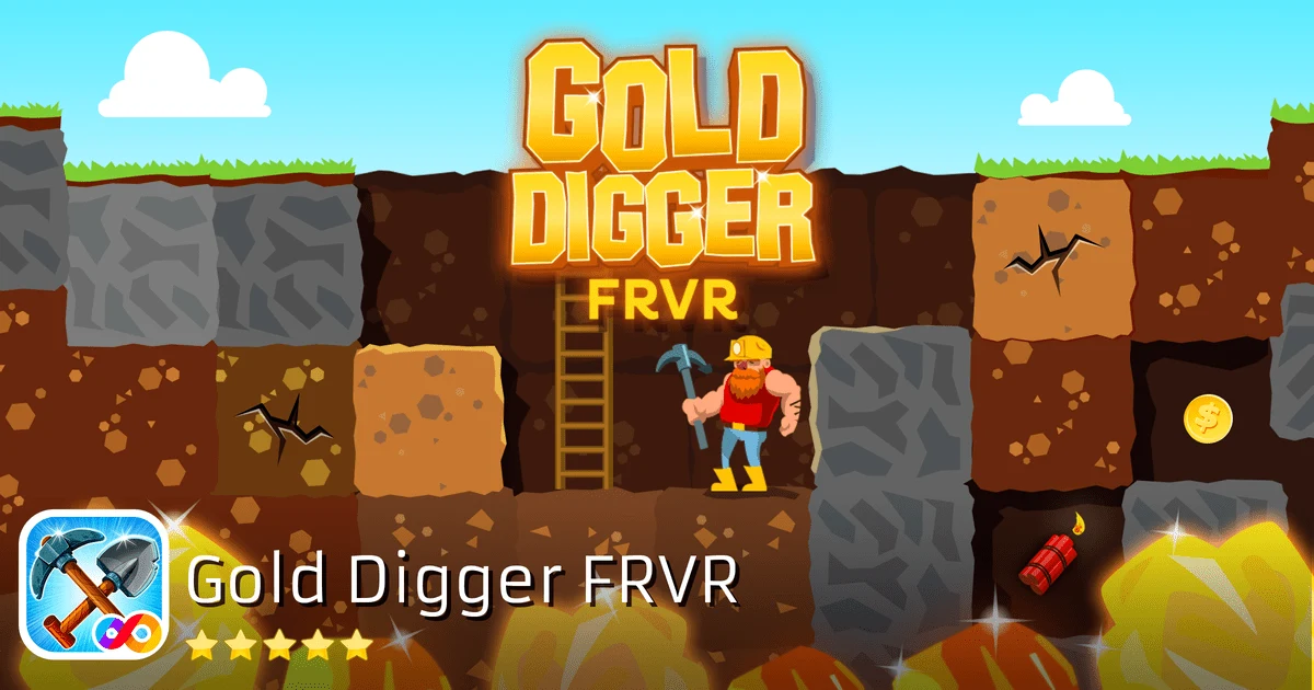 Screenshot of online game Gold Digger FRVR