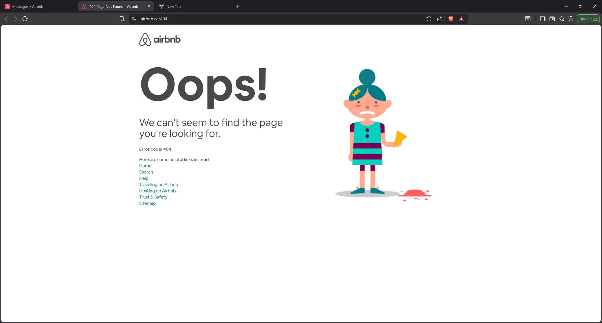 The Airbnb mice host’s profile became 404 Not Found