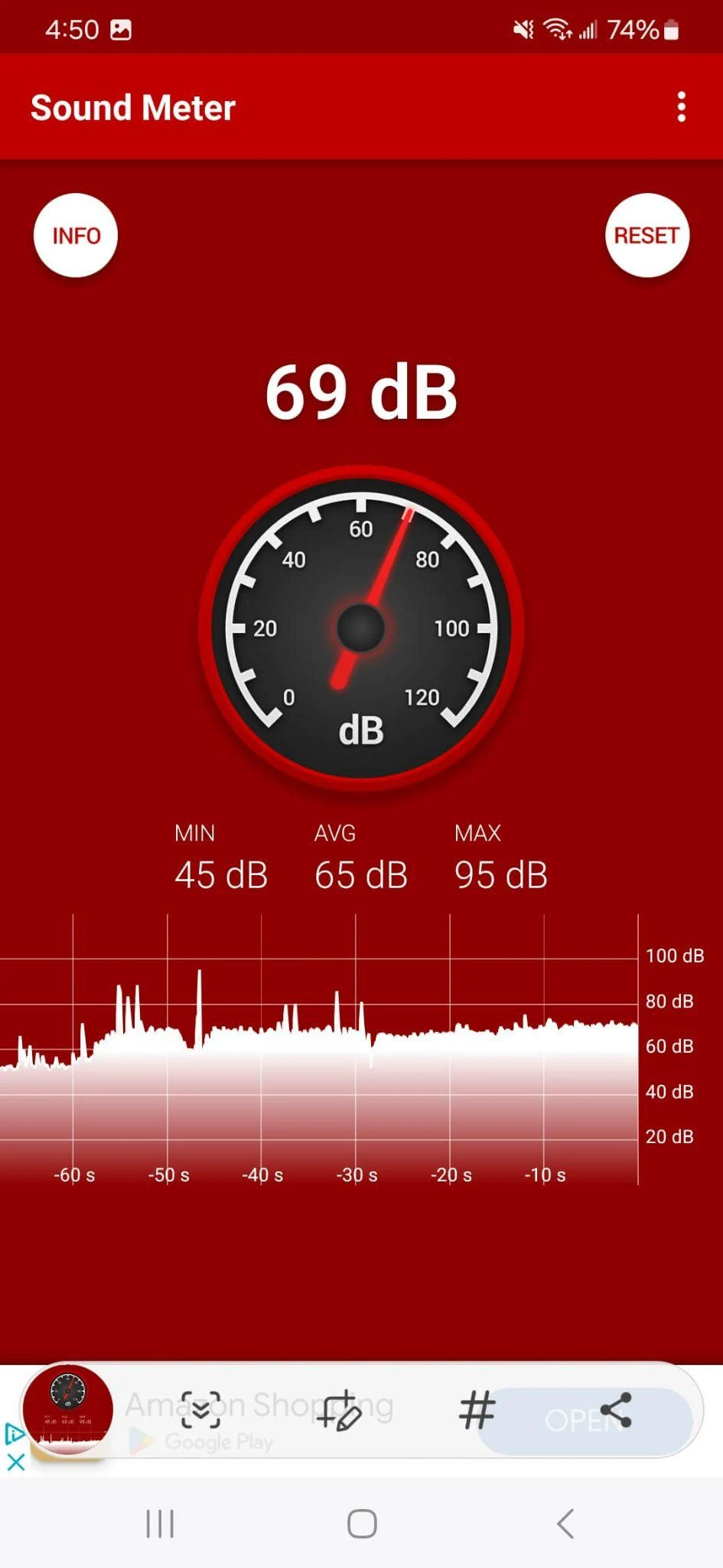 Small Claims Court tenant evidence: washer noise level was 69 db