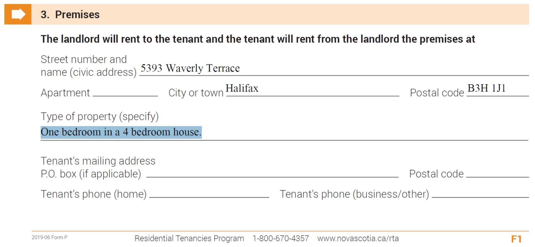Small Claims Court tenant evidence: 2023 lease shows 'One bedroom in a 4 bedroom house' and in fact it is a laundry room