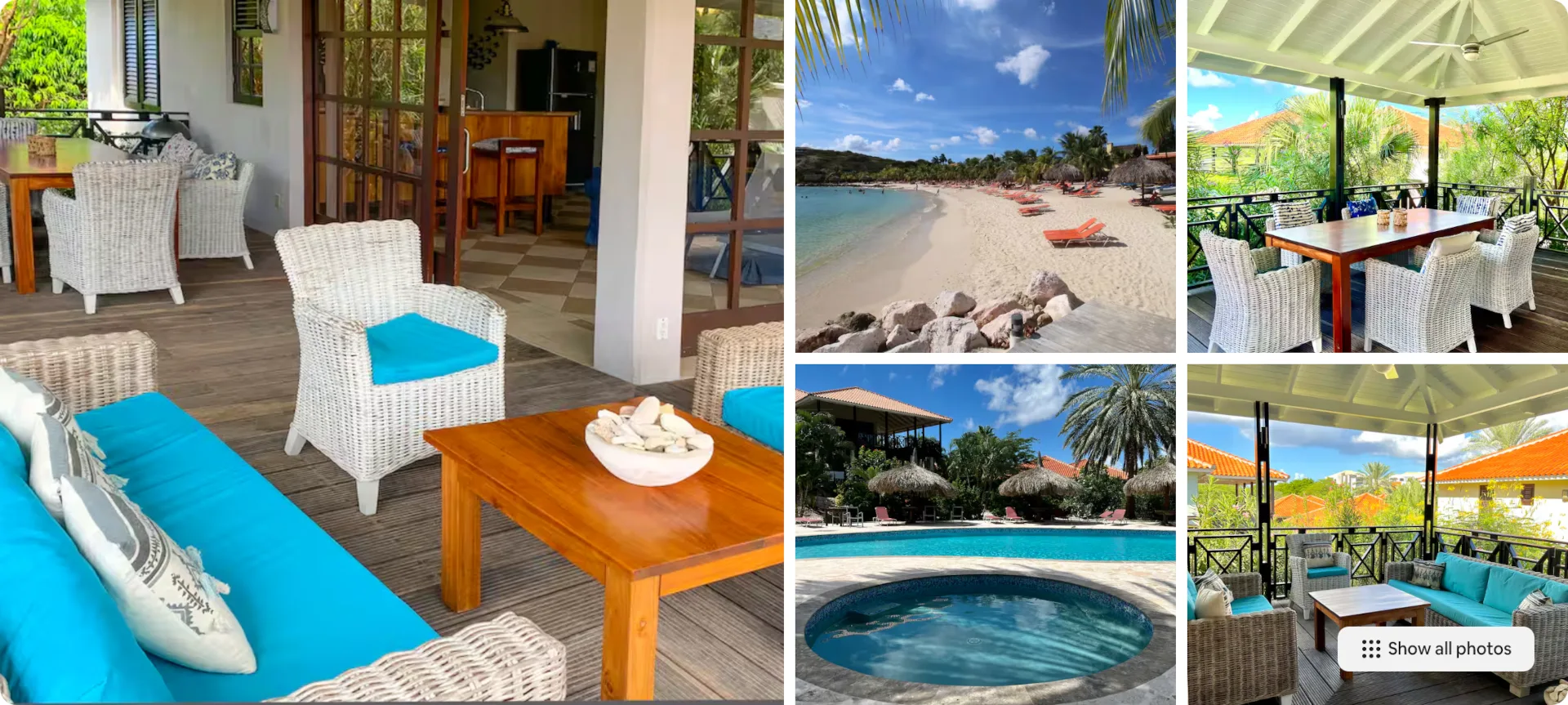 Airbnb host Bob297 listing: Blue Bay freestanding Villa AZURE, AC in living