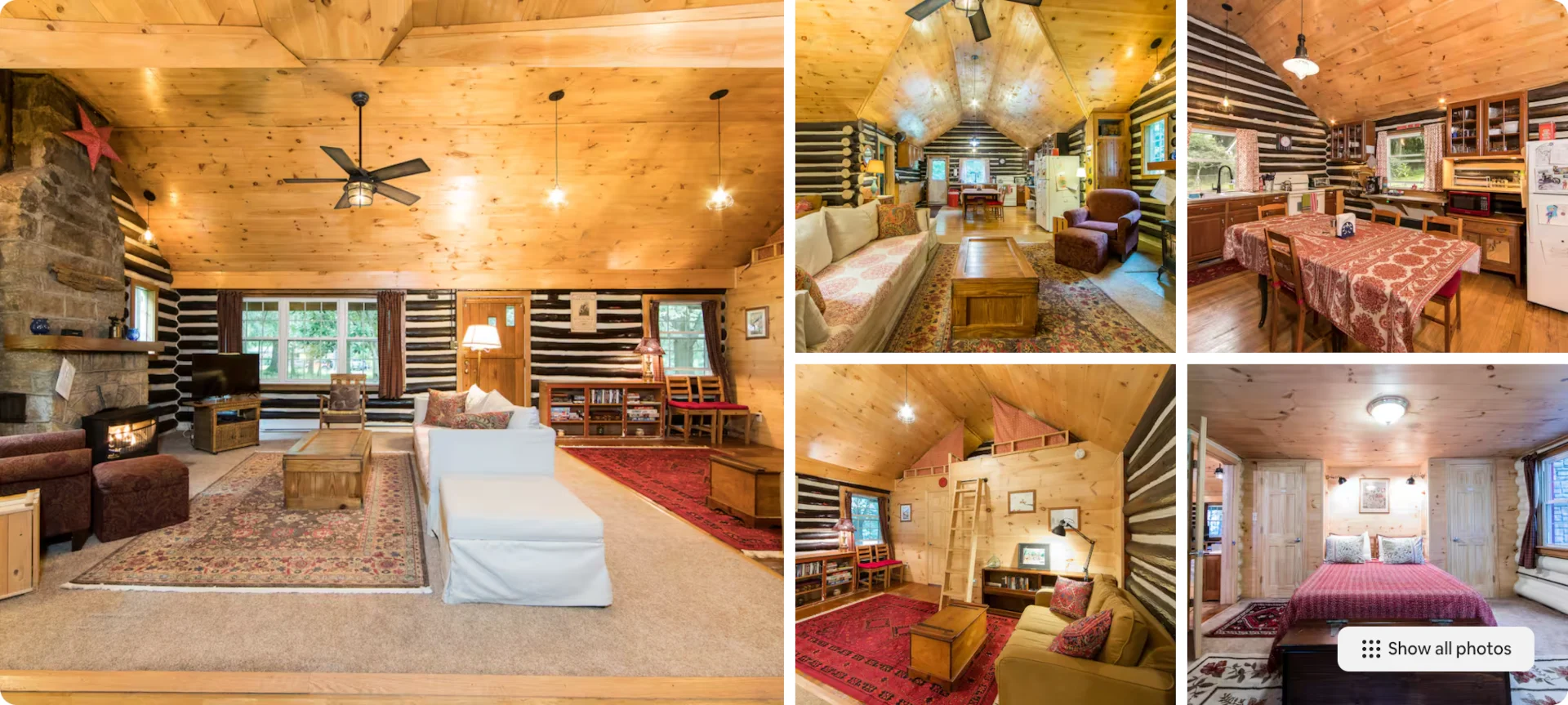 Airbnb host Kia272 listing: Renovated rustic & cozy log cabin