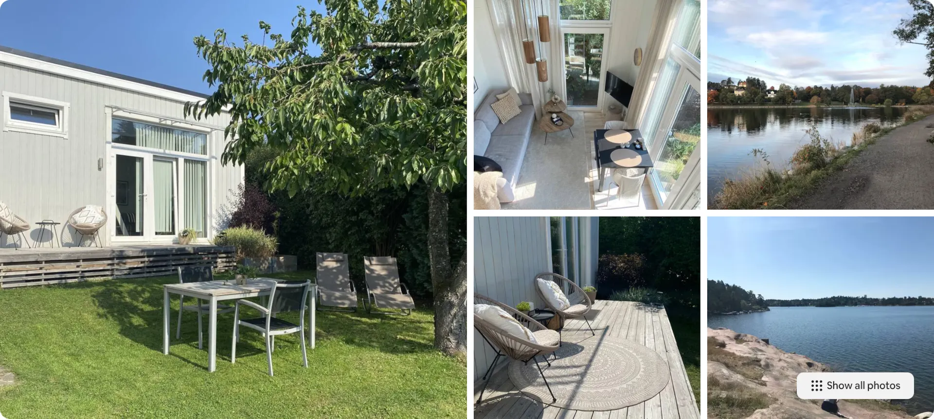 Airbnb host Trude0 listing: Garden view tinyhouse, 3 min from lake Edsviken