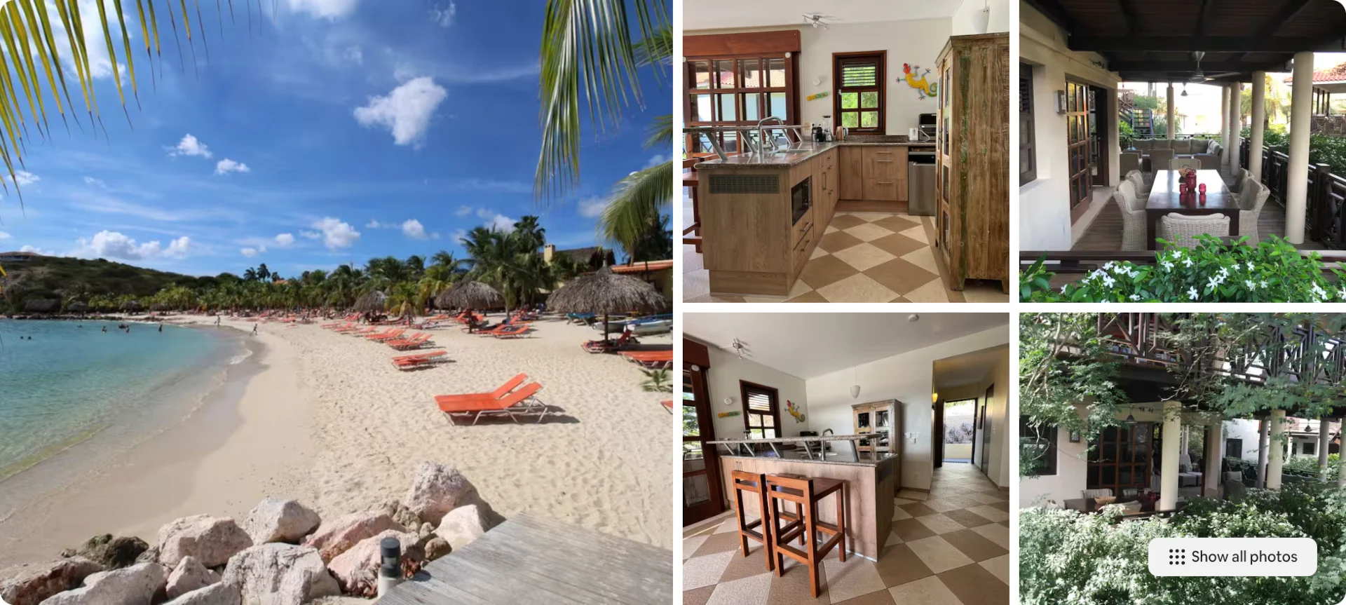 Airbnb host Bob297 listing: Blue Bay BEACH villa, 3min-beach AC in living