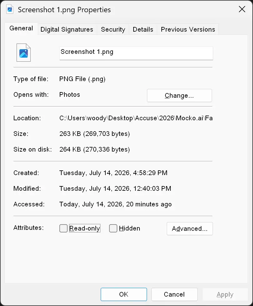 Timestamp for Mocko terms of service before