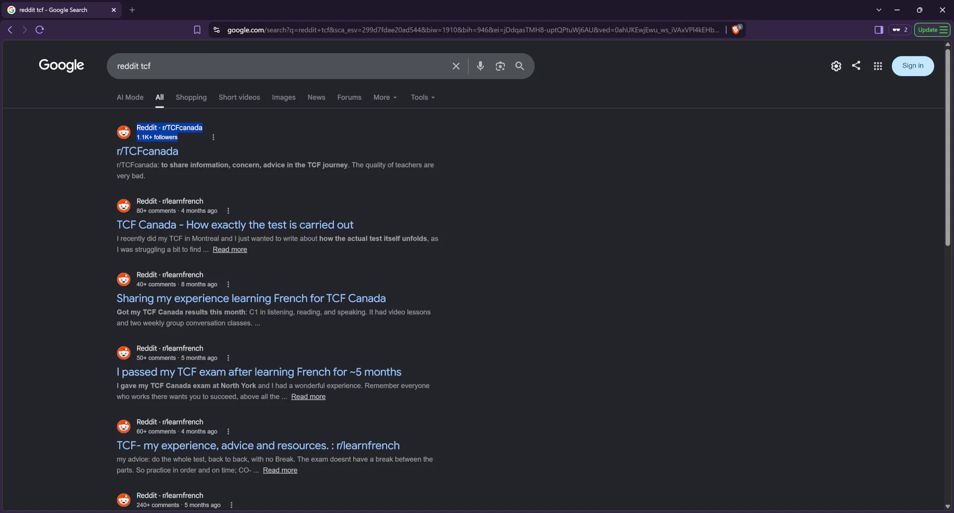 Subreddit for TCFcanada